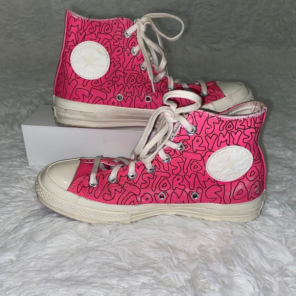 Converse Pink Leather "My Story" Sneakers - Picture 4 of 8